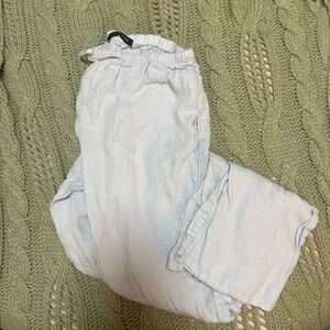 Brandy Melville Light Blue Linen Drawstring Pants